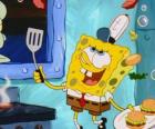 Bob Esponja working