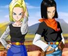 The androids cyborgs A-17 and A-18 created by Dr. Gero to defeat Son Goku