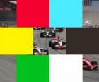 In F1 the flags by the color indicated: red, race interruption, blue, alert driver a lap down, yellow, danger, dark, excluded driver, the green, so danger, white, very slow vehicle