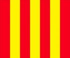 Yellow flag with red stripes to warn drvers that the track is slippery