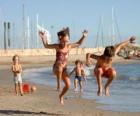 Children playing on the beach