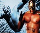 Professional wrestler with a mask prepared for battle, professional wrestling is a sport show