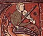 Troubadour or minstrel, poet singer-songwriter or entertainment artist of the Middle Ages in Europe