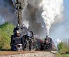 Two steam trains