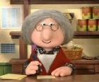 Mrs Goggins, the village postmistress in Greendale