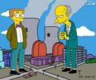 Charles Montgomery Burns and Waylon Smithers, the owner of the Springfield nuclear power plant and his assistant