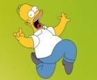 Homer Simpson running away scared