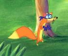 The fox Swiper is always trying to steal something to Dora