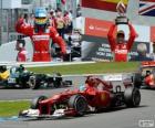 Fernando Alonso celebrates his victory in the Grand Prix of Germany 2012