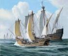 The ships of Columbus's first voyage was the ship Santa Maria, and the caravels, the Pinta and the Nina