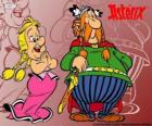 Vitalstatistix, the leader of the gaulish village with his wife Impedimenta