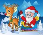 Santa Claus in sleigh