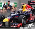 Sebastian Vettel, F1 World Champion 2012 with Red Bull Racing, is the youngest three-time champion