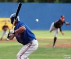 Professional baseball player, the batter with the bat held high