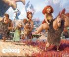 The six members of the Croods family