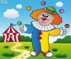 Clown juggling