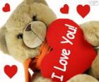 Teddy bear with hearts for Valentine's Day