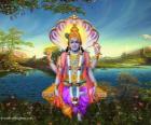 Vishnu, the preserver god in the Trimurti