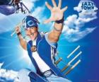 The hero of LazyTown, Sportacus, the healthy athlete