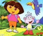 Dora the Explorer and her monkey friend Boots