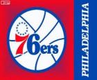 Philadelphia logo 76ers, Sixers, NBA team. Atlantic Division, Eastern Conference