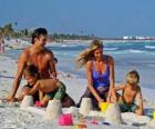 Family on the beach