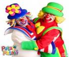 The embrace of the clowns Patatí and Patatá