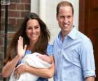 The Princes William and Kate and her baby