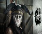 Tonto (Johnny Deep) in the film The Lone Ranger