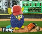 Furby plays baseball