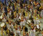 Part of a Samba School during her performance at the Carnival in Rio de Janeiro, Brazil