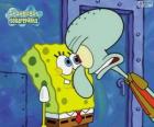 Squidward is angry with SpongeBob