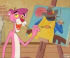 The Pink Panther is a painter