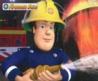 Fireman Sam with the hose
