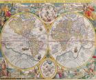 Historical map of the world, Orbis Terrarum 1594 of Petrus Plancius