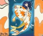 Fish and Mermaid, a drawing of Juliet