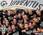 Juventus, champion of the Italian football league. Lega Calcio Serie A 2013-2014