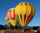 Three balloons ready to fly