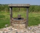 Water well cylindrical shape made of stone
