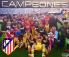 Atlético Madrid, champion of the spanish football league 2013-2014