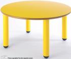 Table round and yellow