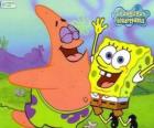 SpongeBob and Patrick very happy