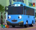 TAYO a cheerful and optimistic blue bus