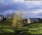 Landscape with a farm barn