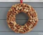 Christmas wreath made with corks