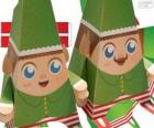 Christmas elves of paper