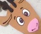 Face of a Christmas reindeer cartoon