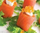 Salmon and Cheese Canapé