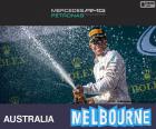 Lewis Hamilton celebrates his victory in the 2015 Australian Grand Prix