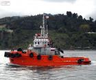 Tugboat is a boat that maneuvers vessels by pushing or towing them
